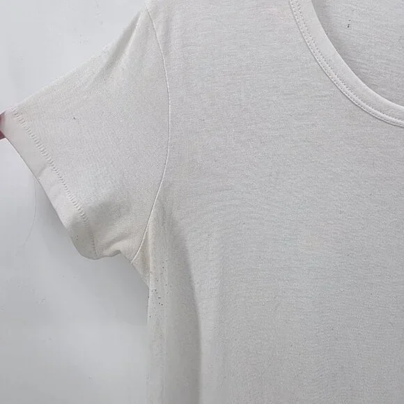 Caslon White Ruffle Hem T-Shirt – Size M – Short Sleeve Peplum Tee - Picture 3 of 6